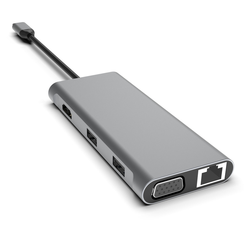 11-في-1 محور USB-C مع HDMI مزدوج USB 3.0 Ethernet 3.5mm الصوت للكمبيوتر المحمول ماك بوك