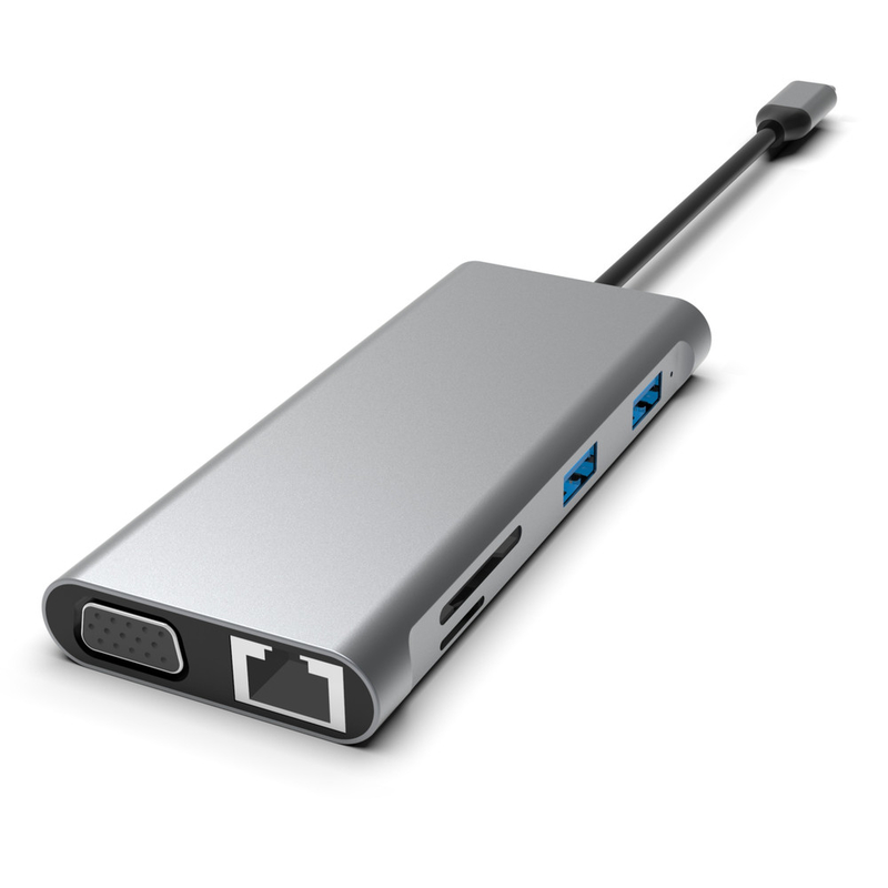11-في-1 محور USB-C مع HDMI مزدوج USB 3.0 Ethernet 3.5mm الصوت للكمبيوتر المحمول ماك بوك