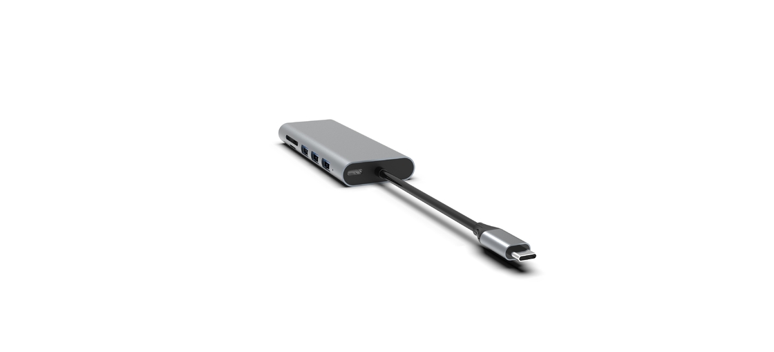 نوع C محول USB C محور محول متعدد الموانئ مع Ethernet 4K HDMI 3 USB 3.0 الموانئ 100W PD متوافق
