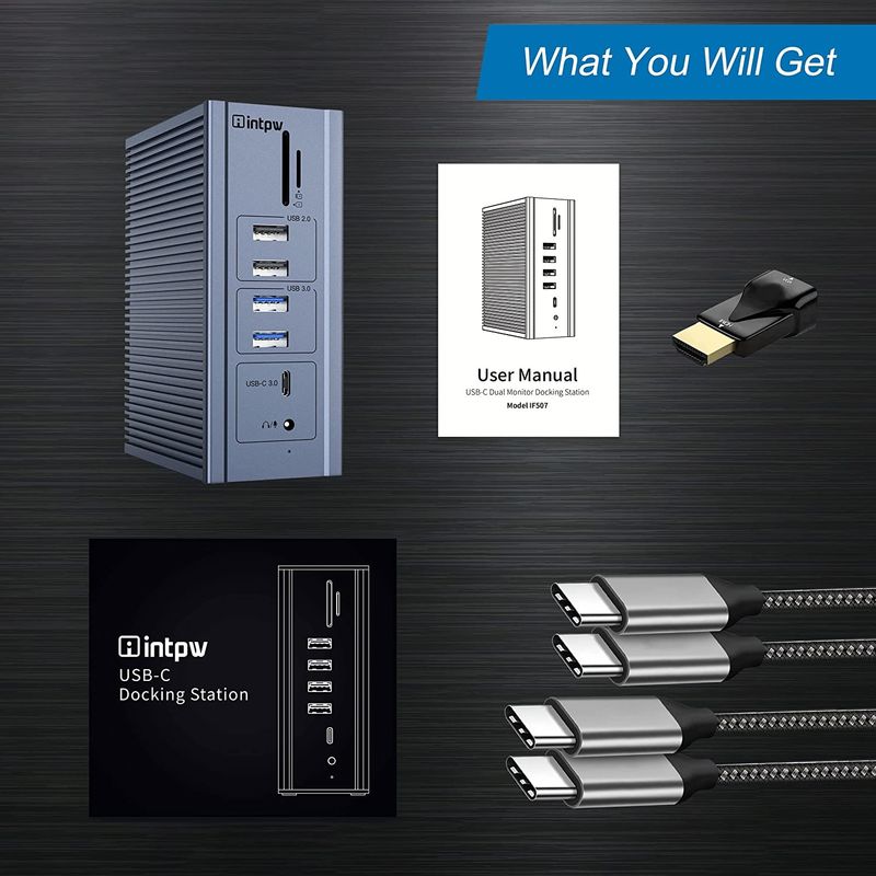 16 في 1 Gigabit Ethernet Docking Station HDMI USB C ربط عرض بث فيديو 4K