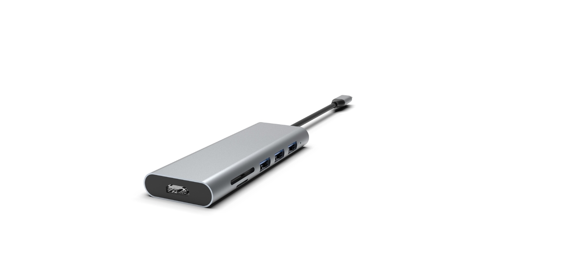 نوع C محول USB C محور محول متعدد الموانئ مع Ethernet 4K HDMI 3 USB 3.0 الموانئ 100W PD متوافق