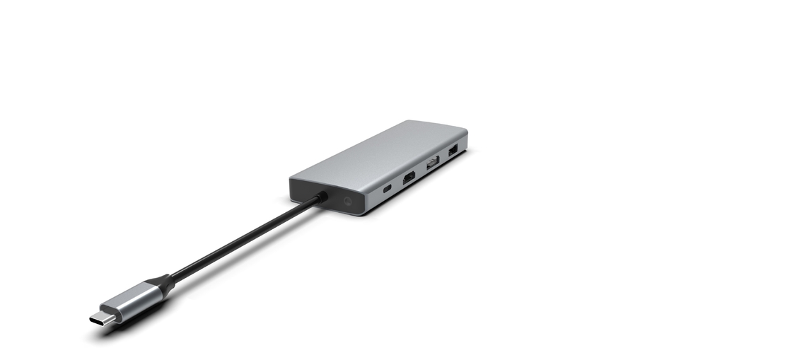 محطة توصيل USB C Hub للكمبيوتر المحمول MacBook USB C إلى شاشات HDMI مزدوجة لويندوز USB C Hub Adapter