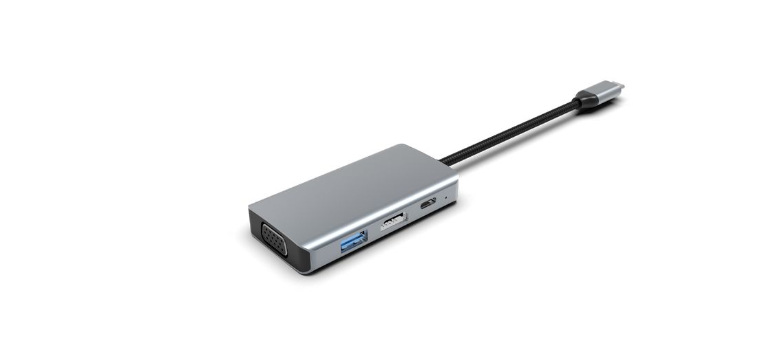 كل شيء في واحد HDD 4 في 1 USB C 4 في 1 Multiport Adapter Hub توسيع محطة توصيل الكمبيوتر المحمول نوع C إلى HDMI USB 3.0 PD