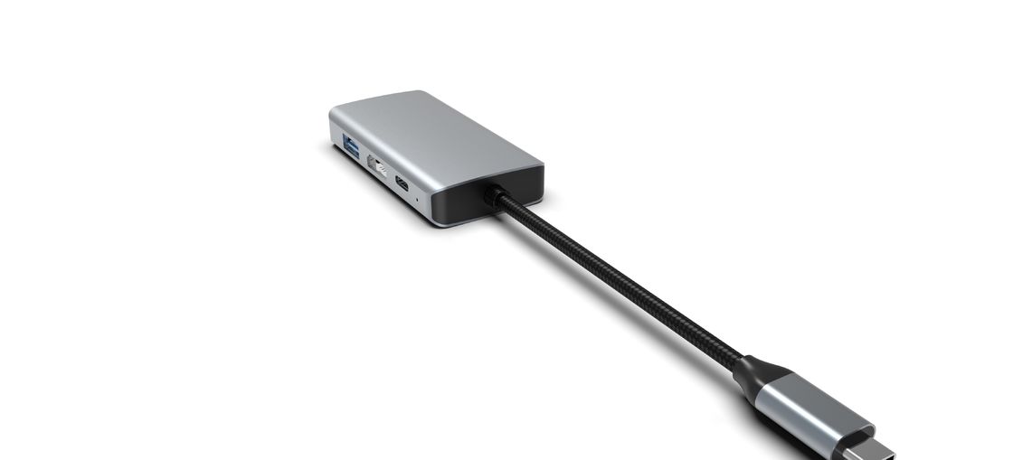 كل شيء في واحد HDD 4 في 1 USB C 4 في 1 Multiport Adapter Hub توسيع محطة توصيل الكمبيوتر المحمول نوع C إلى HDMI USB 3.0 PD