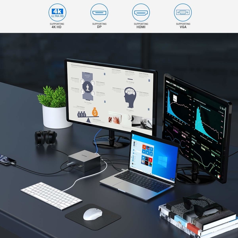 16 في 1 USB C Hub Type-C إلى PD HDMI USB3.0 USB2.0 USB-C SD TF RJ45 محطة توصيل