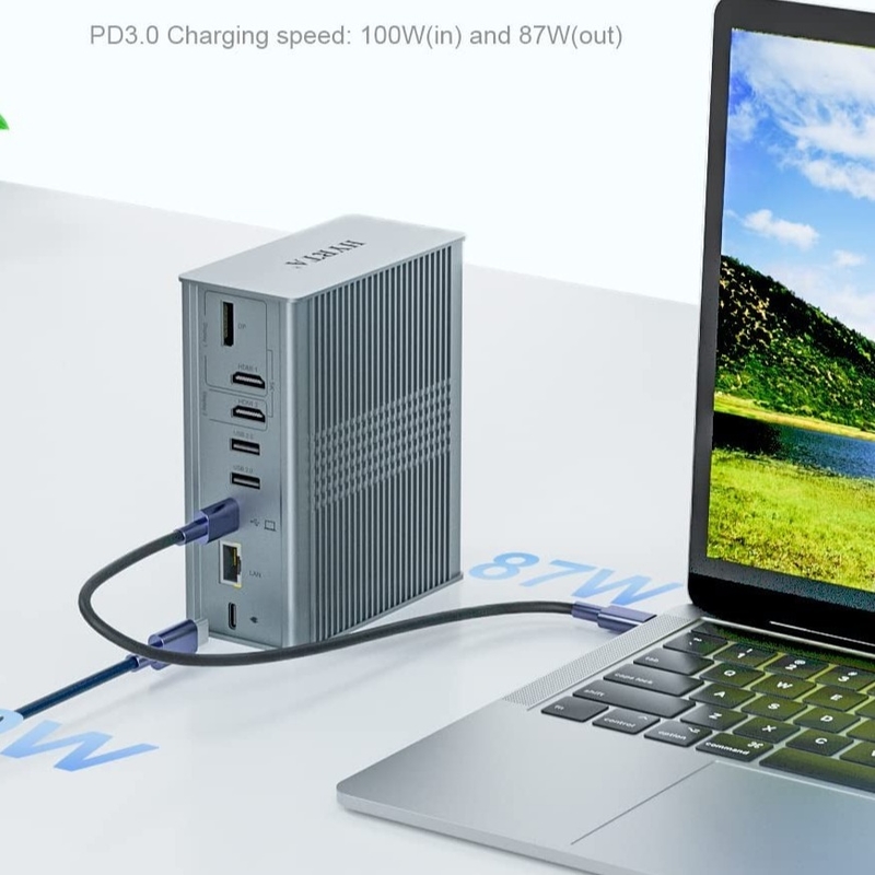 18 في 1 ثاندربولت USB C محطة توصيل متعددة محور USB عرض لينك 4K HDMI