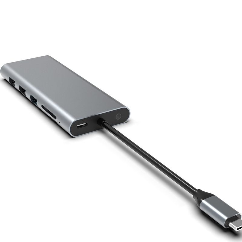 نوع C محطة توصيل USB Hub Ethernet توسيع اتصال ماك بوك رمادي للجهاز المحمول