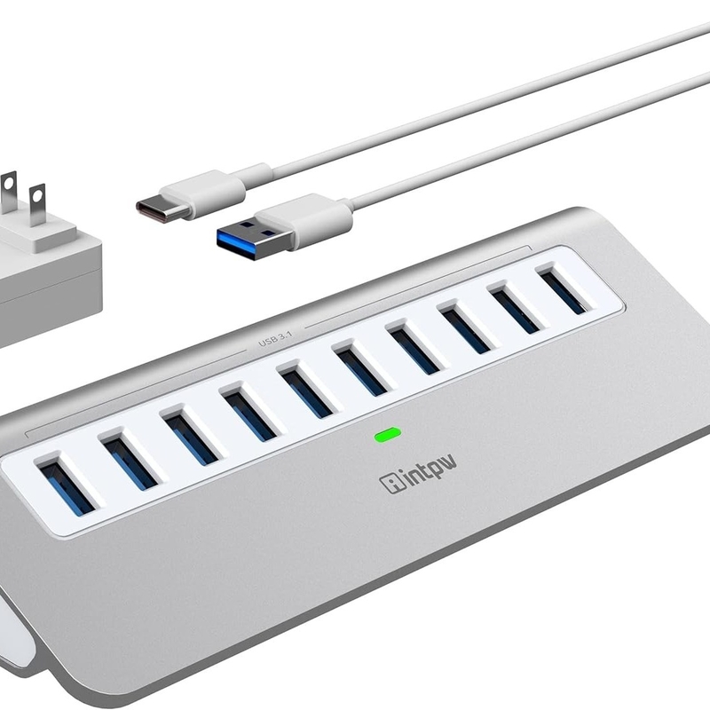 7-في-1 محور USB-A مع DC JACKI USB 3.0 نوع A 10Gbps للكمبيوتر المحمول والحاسوب الشخصي