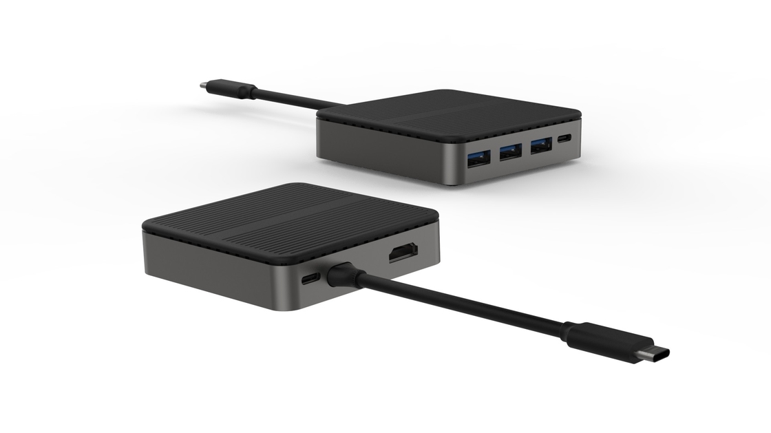 مربع 6 في 1 HD مزدوج 4K نوع C المرفأ مع RJ45 PD 100W SD TF 3xUSB 3.0 Docking Hdmi Hub Usb C A