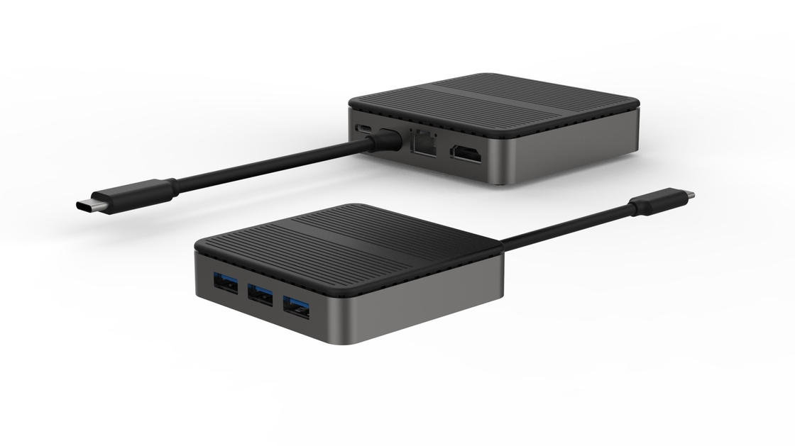 نوع C مربع 9 في 1 USB C HUB HD 4K نوع C رصيف RJ45 PD 100W 3xUSB 3.0 Docking Sta