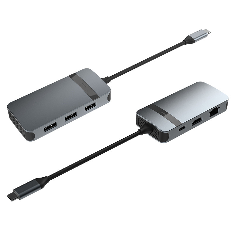 HDMI USB C Hub Multiport Adapter شبكة Multiport Adapter USB 3.0 منفذ 6 في 1