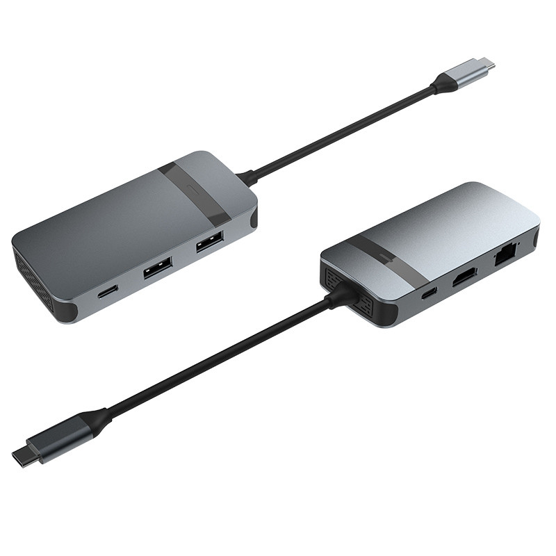 محول USB C Ethernet Hdmi PD شحن محور USB-C 6-In-1 نوع C محول USB 3.0 2.0 PD محول