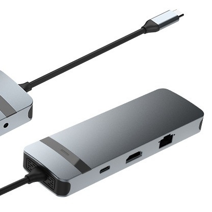 9-في-1 محطة توصيل محور USB-C مع 4K HDMI 100W PD USB 3.0 قارئ بطاقات الصوت لماك بوك