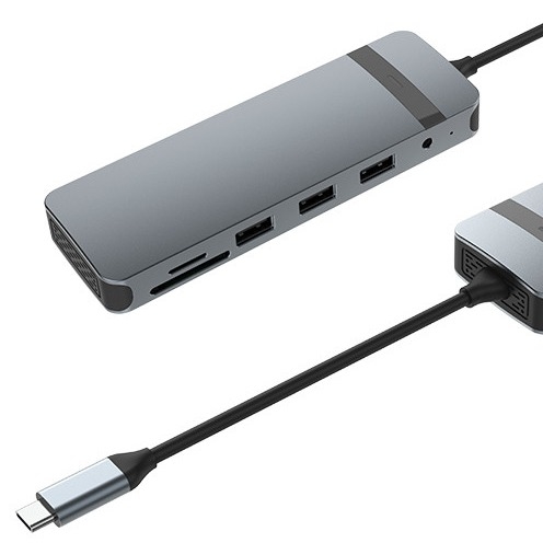 10 في 1 USB C Dock USB Hub مع 4K HDMI USB C إلى USB Multiport Adapter للكمبيوتر المحمول والكمبيوتر المحمول