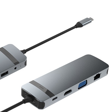 10 في 1 USB C Dock USB Hub مع 4K HDMI USB C إلى USB Multiport Adapter للكمبيوتر المحمول والكمبيوتر المحمول