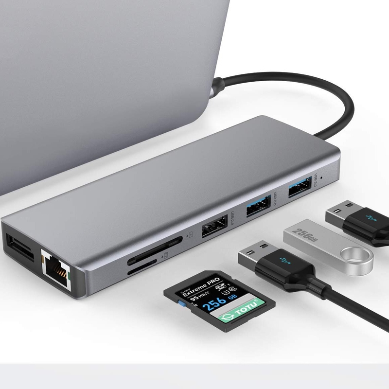 USB A Type C HDMI USB Hub مع سرعة نقل 5Gbps وإمدادات الطاقة