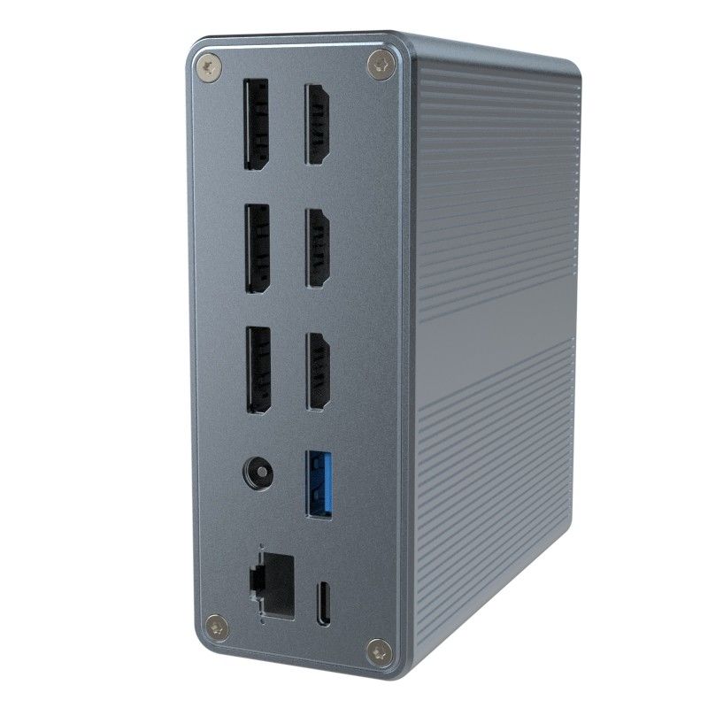 18 في 1 Thunderbolt 3 محطة توصيل شاشة مزدوجة HDMI Mac لـ USB C محطة توصيل كمبيوتر محمول عالمية