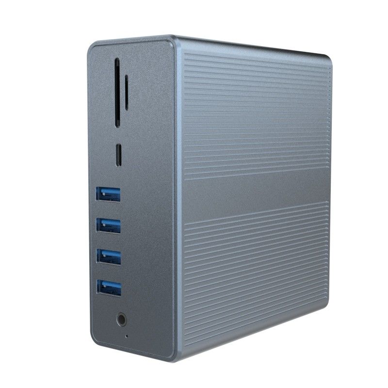 4k Thunderbolt 3 محطة توصيل ماك بوك برو USB C كمبيوتر محمول مزدوج الشاشة 18 في 1 محطة توصيل كمبيوتر محمولة لماك بوك