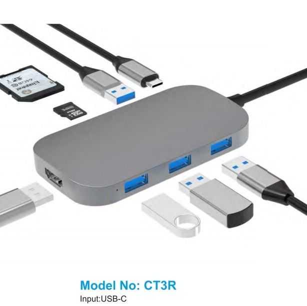 محاور USB C مع قارئ بطاقة SD بمنفذ PD لويندوز MacOS حتى معدل نقل البيانات 10Gbps