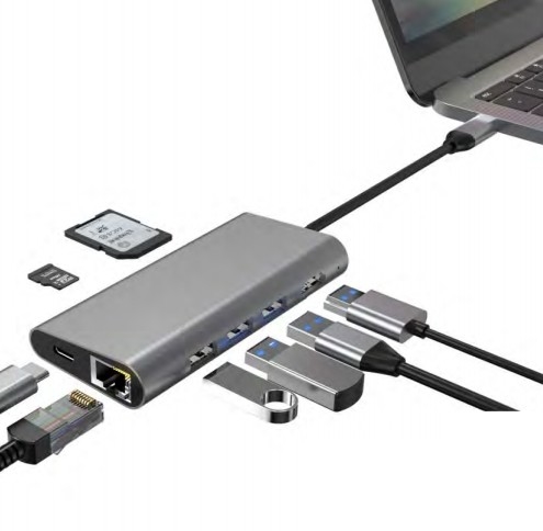 10/100/1000 Mbps Ethernet USB C Adapter متوافق مع ويندوز / ماكوس / أندرويد / لينكس تصل إلى سرعة نقل البيانات 10Gbps