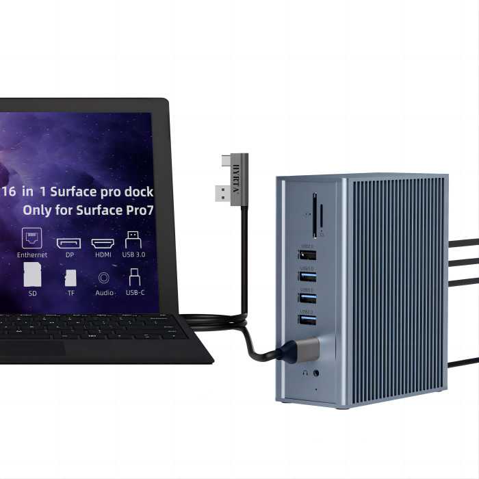 18 منفذ Thunderbolt Docking Station 2 HDMI Dock Hub لمواءمة شاشة HDMI 8K / 4K