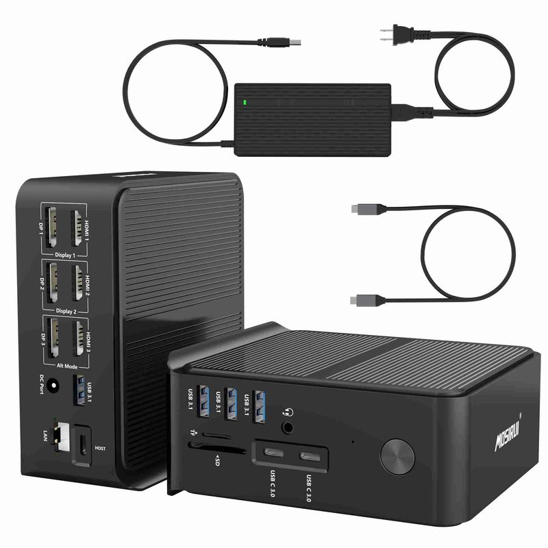 HDMI 4k 60hz Thunderbolt 3 Monitor قارئ بطاقة إيثرنت جيجابيت و جاك صوتي