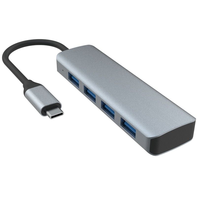 USB C إلى 4 منفذ USB 3.0 محور توسيع رصيف USB Type-C إلى 4 USB 3.0 HUB سبيكة الألومنيوم 5G الإرسال