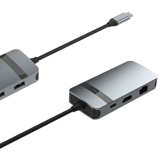 4 في 1HDMI USB UP USB C محول لجهاز كمبيوتر محمول معزز الاتصال الصوتي