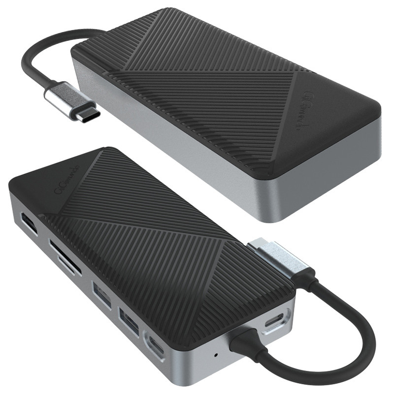 محطة توصيل USB C Displaylink مع 10Gbps USB 3.2 Gen2 M.2 NVMe/SATA SSD Reader