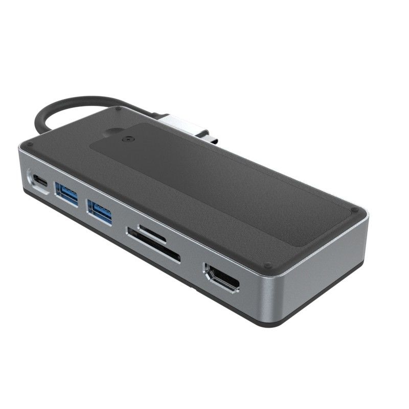 8-في-1 ثنائي محور محطة توصيل USB C يتناسب مع M.2 NVMe / SATA SSD مع diaplaylink ومروحة التبريد