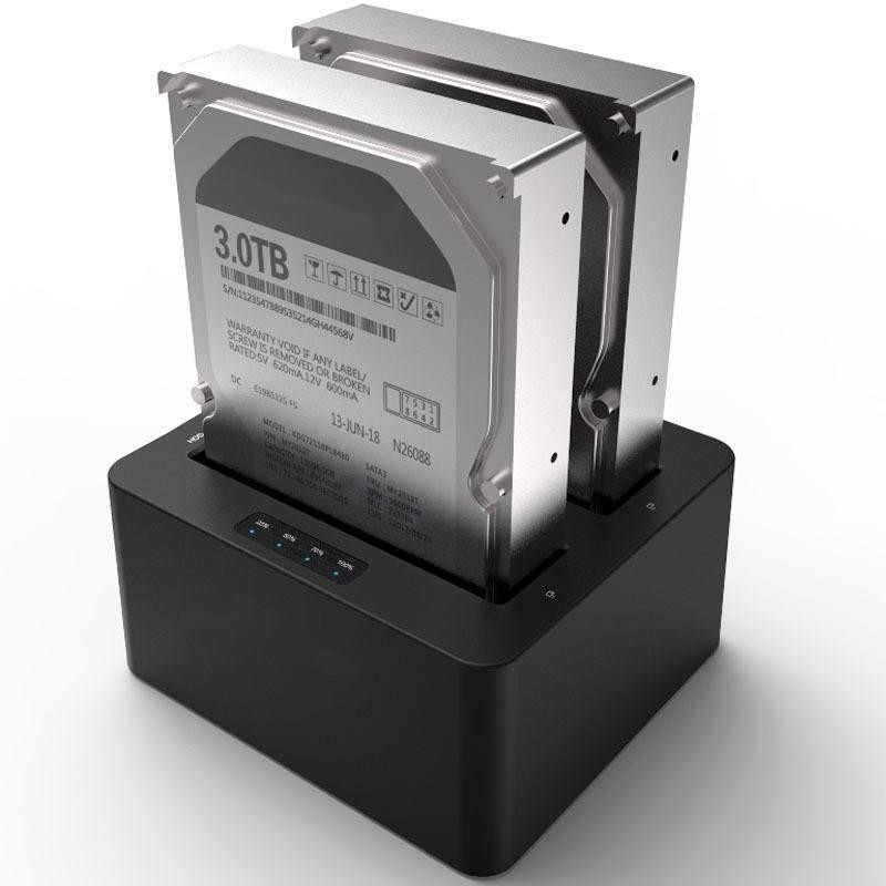 6Gbps SATA I/II/III ثنائي محرك أقراص HDD الخارجي ومتقلد مع وضعيات استنساخ محرك أقراص كاملة مستقلة