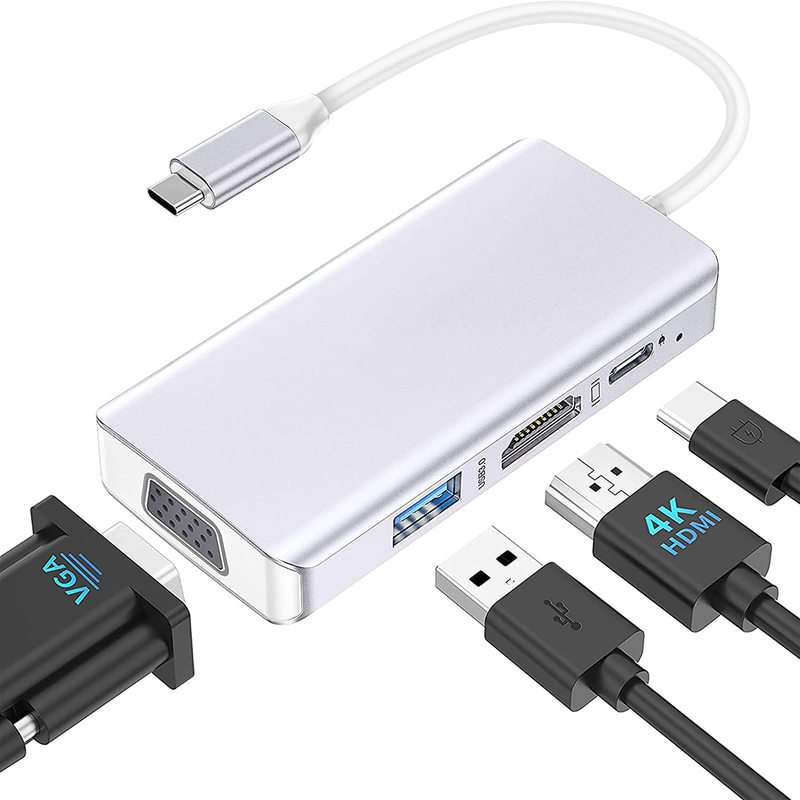 جهاز مراقبة مزدوج محطة مركز توصيل USB C الأبيض لتحويل البيانات 4K 60Hz