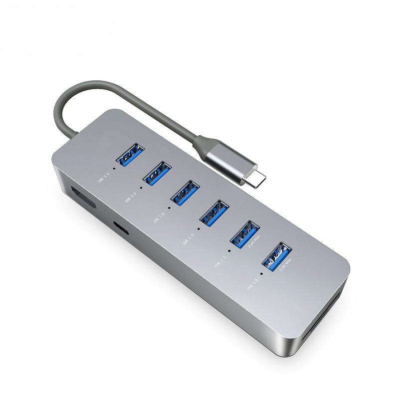 10 جيجابايت في الساعة USB C Hub USB 3.0 Splitter USB A Expander مركز بيانات متعدد الموانئ المحمول للكمبيوتر المحمول Imac Pro