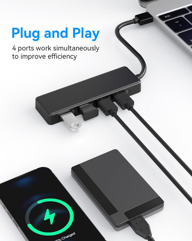 4 منافذ USB C محور محور USB 3.0 محور Ultra Slim محور بيانات محمول نقل بيانات قابل للتطبيق