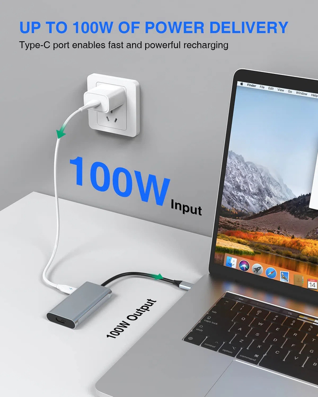 4 في 1 محول USB C مزدوج HDMI إلى USB3.0 منافذ رعد