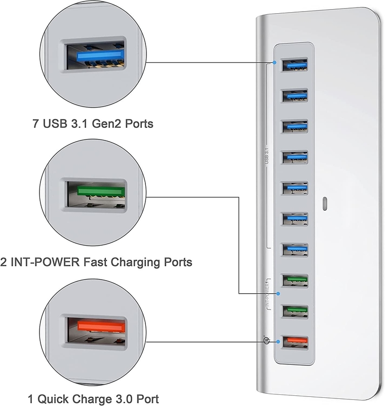 سرعة نقل البيانات تصل إلى 10 / 5Gbps محور اتصال USB-C مع شهادة CE