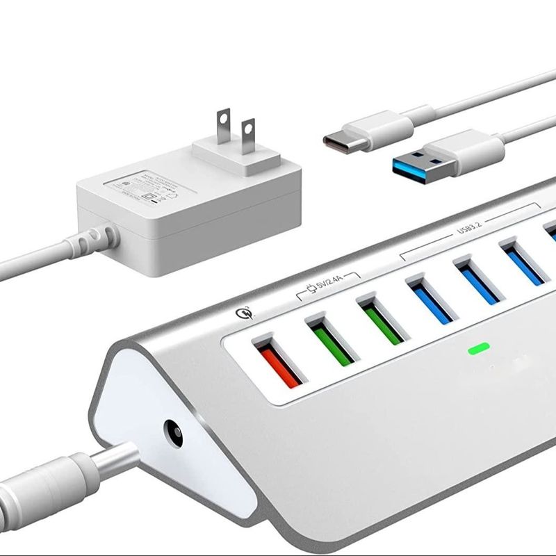 محول USB Type-C إلى Ethernet مع 14 منفذ USB 1000 Mbit / s Gigabit RJ45 LAN Hub
