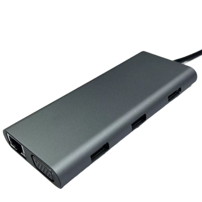 محطة توصيل USB C فضية مريحة مع Displaylink IC وموانئ USB 3.0