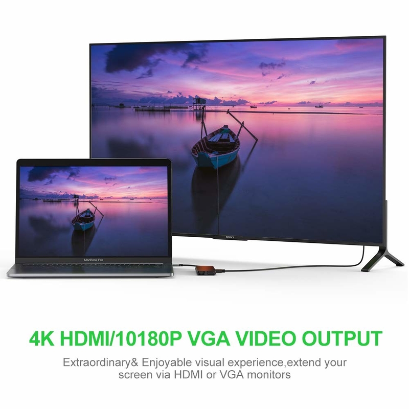 100 واط أوسب سي محول الطاقة 5 في 1 USB 3.0 محور نوع C HDMI 4K 30Hz 5Gbps 100W PD الشحن السريع