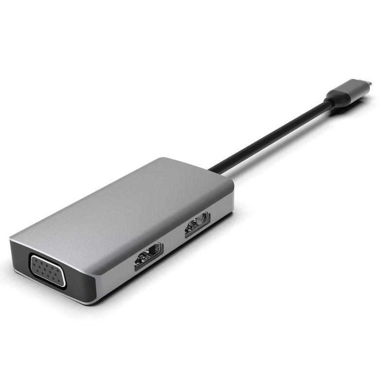 محطة توصيل USB C فضية مريحة مع Displaylink IC وموانئ USB 3.0