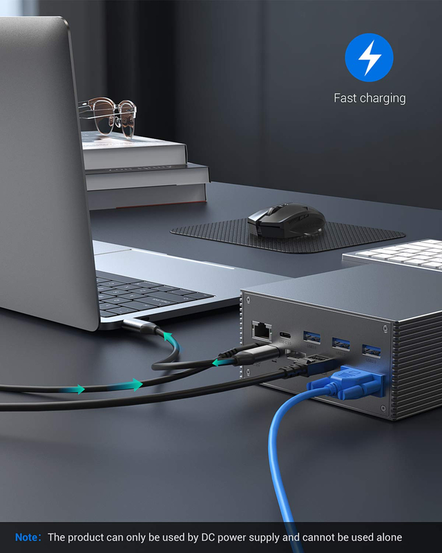 تاندربولت 4k شاشة تاندربولت USB-C مزدوجة HD محطة توصيل 4K 16-In-1 محور محول MST ماك بوك و سطح المكتب