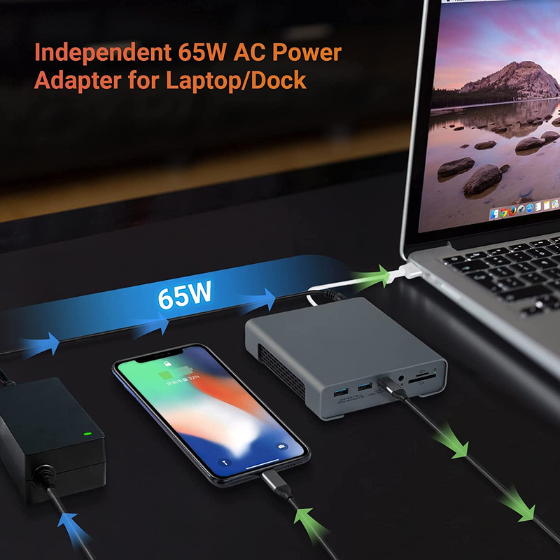 موصل محور USB المرفق USB Type-C 4K 60hz شاشة HDMI Ethernet RJ45 محطة توصيل
