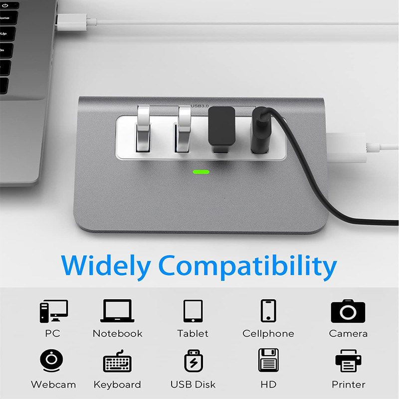 3.0 الموسع 4 منفذ USB-C محور المحول USB Dock HUB Splitter USB الجهاز العالمي الكمبيوتر المحمول