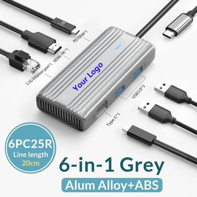 محور USB C مع 4K HDMI و High-Speed USB 3.0 متوافق مع Windows Mac