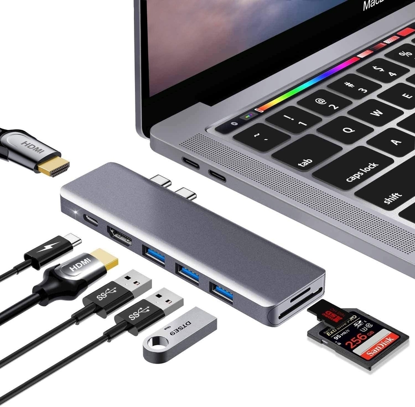 11 في 1 Multiport USB C USB-C Type-C PD 4K HDTV Hub Adapter محطة توصيل مع RJ45