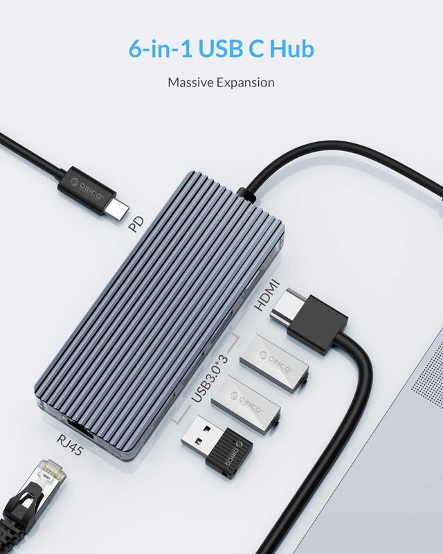 11 في 1 Multiport USB C USB-C Type-C PD 4K HDTV Hub Adapter محطة توصيل مع RJ45
