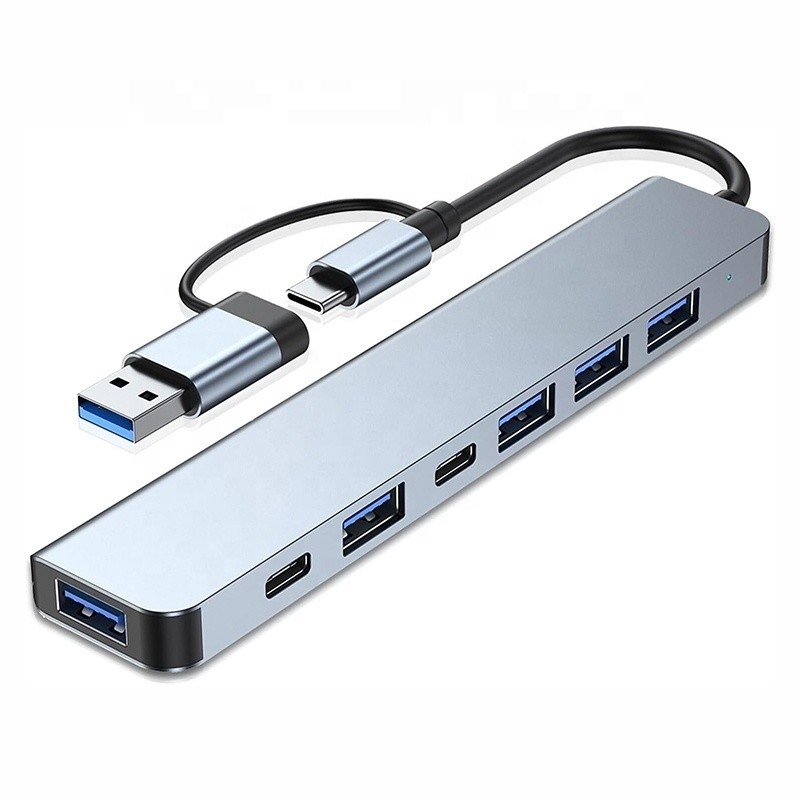 سبيكة الألومنيوم 7 في 1 USB Splitter للكمبيوتر المحمول الكمبيوتر المكتبية مقبول OEM / ODM