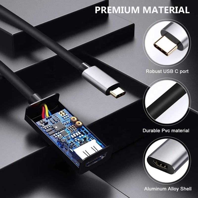 USB 3.1 الذكور والإناث من نوع C إلى HDMI HDTV كابل محول محول 4K 60Hz 1080P CCA موصل