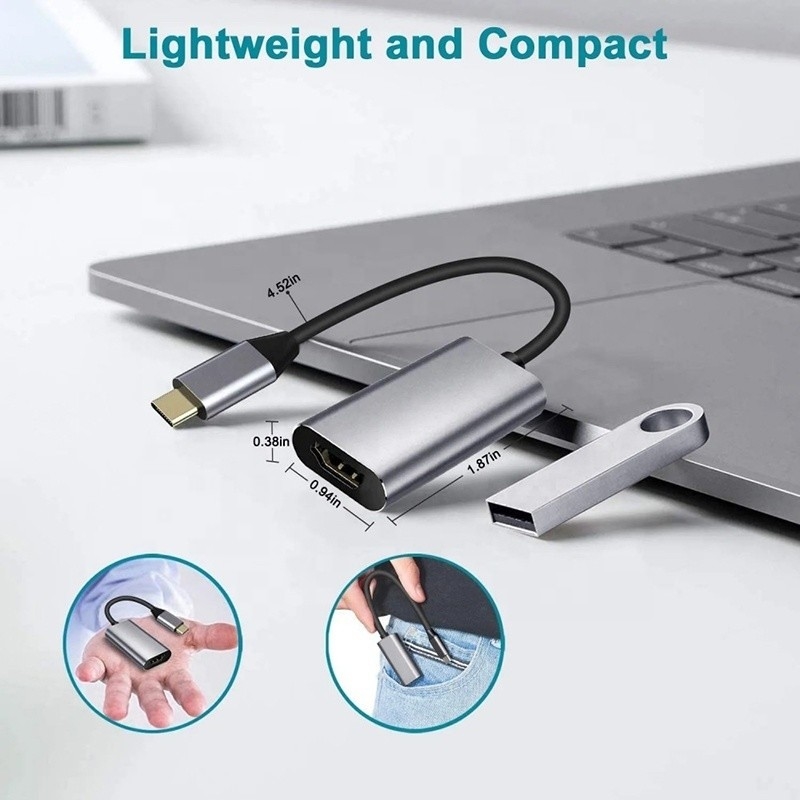 USB 3.1 الذكور والإناث من نوع C إلى HDMI HDTV كابل محول محول 4K 60Hz 1080P CCA موصل