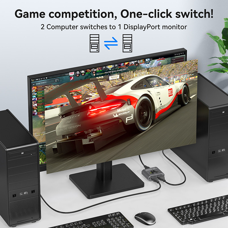 محول منفذ عرض 8K60Hz لتشغيل سهل وتبديل DP 1.4 عالي الأداء